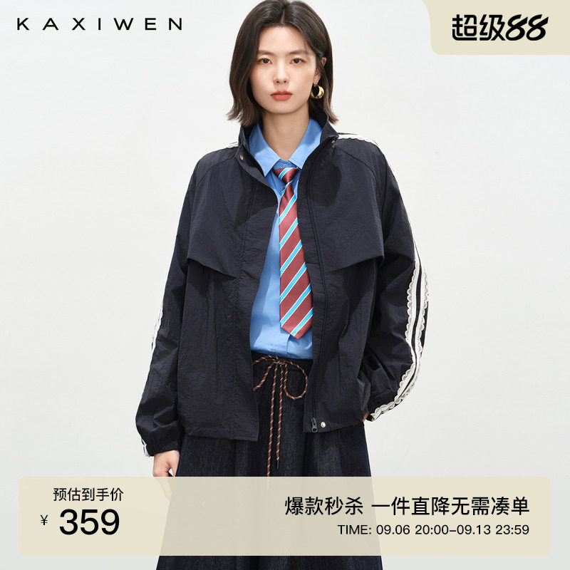 美式复古运动风宽松外套图片
