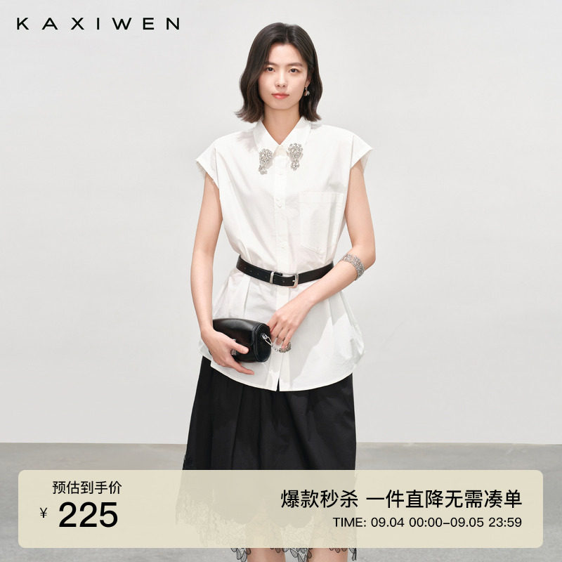 100%纯棉气质无袖衬衫图片