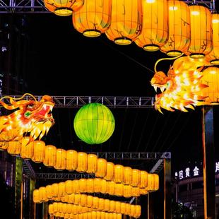 龙鳞灯笼天幕灯笼灯光节灯会庙会灯展游乐园公园商场防水冬瓜灯笼