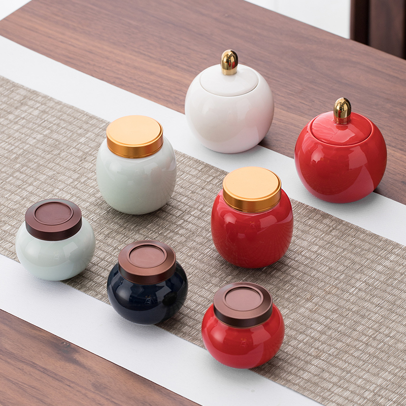 木熹堂高档陶瓷药粉螺旋茶叶罐