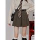 高腰西装 A字短裙女减龄百褶裙春季 复古百搭防走光内衬显瘦半身裙