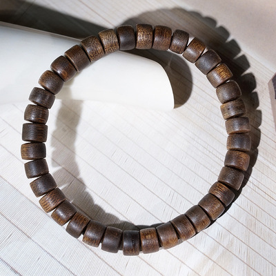 达拉干黑棋楠棋楠沉香药片珠泥鳅背手串男女佛珠念珠文玩手链饰品