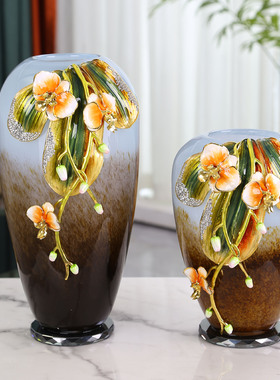 珐琅彩轻奢花瓶创意客厅玄关家居摆件电视柜高档装饰插花花瓶摆件