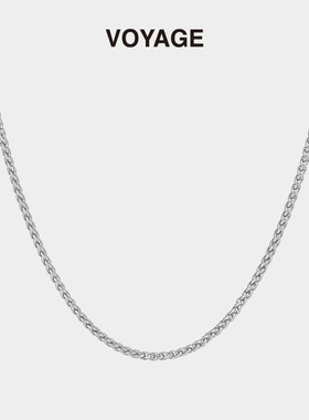 VOYAGE龙骨钛钢素链男士项链潮牌百搭锁骨链男款男生嘻哈链子配饰
