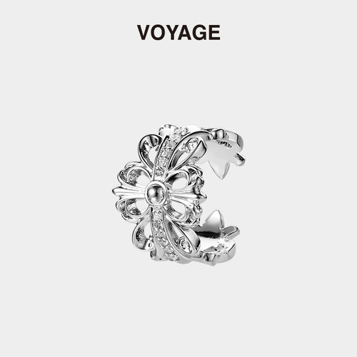 VOYAGE十字架镶钻戒指小众设计感