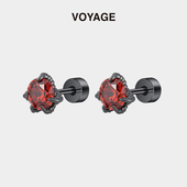 龙爪钛合金耳钉女爆闪华子耳骨钉耳蜗钉钛钢不掉色锆石耳环耳饰男