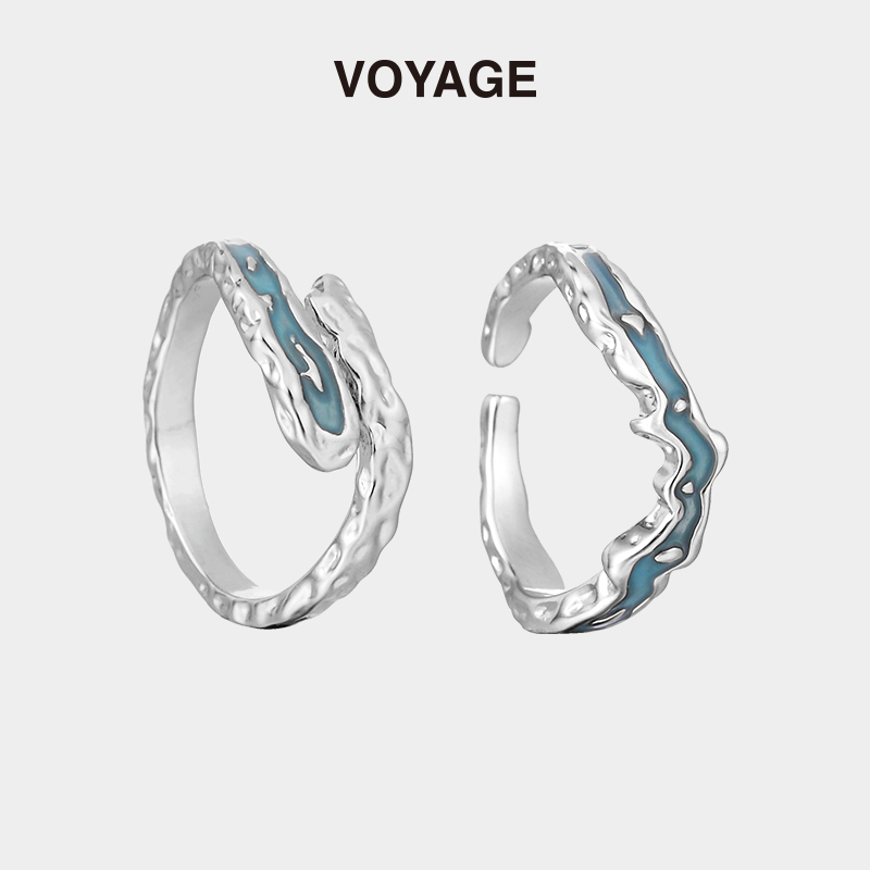 VOYAGE小众设计肌理可调节开口戒