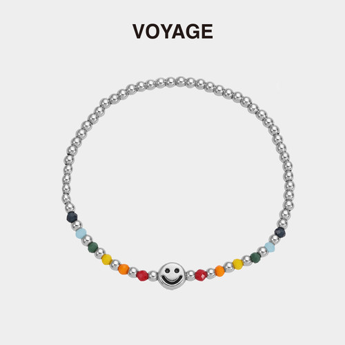 VOYAGE笑脸彩虹串珠手链气质小众