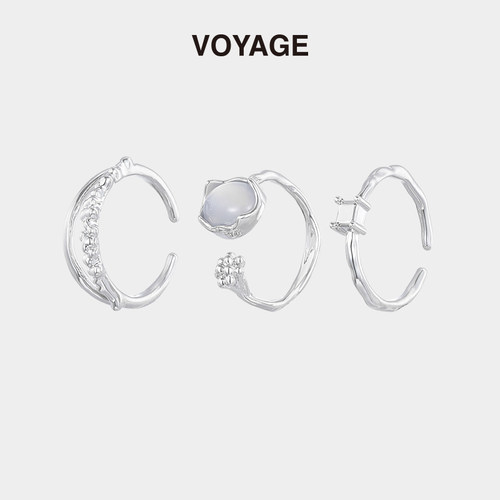 VOYAGE三件套月光石戒指配饰女