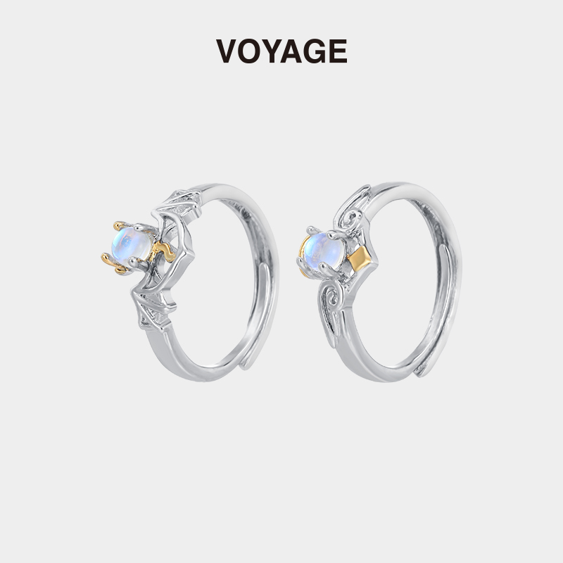 VOYAGE天使与恶魔月光石情侣戒指