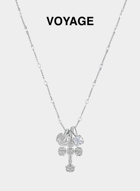 十字架火焰项链男款钛钢毛衣链