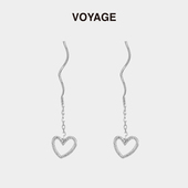 爱心流苏耳线女2023年新款 耳环轻奢小众设计高级感耳钉耳饰 潮爆款