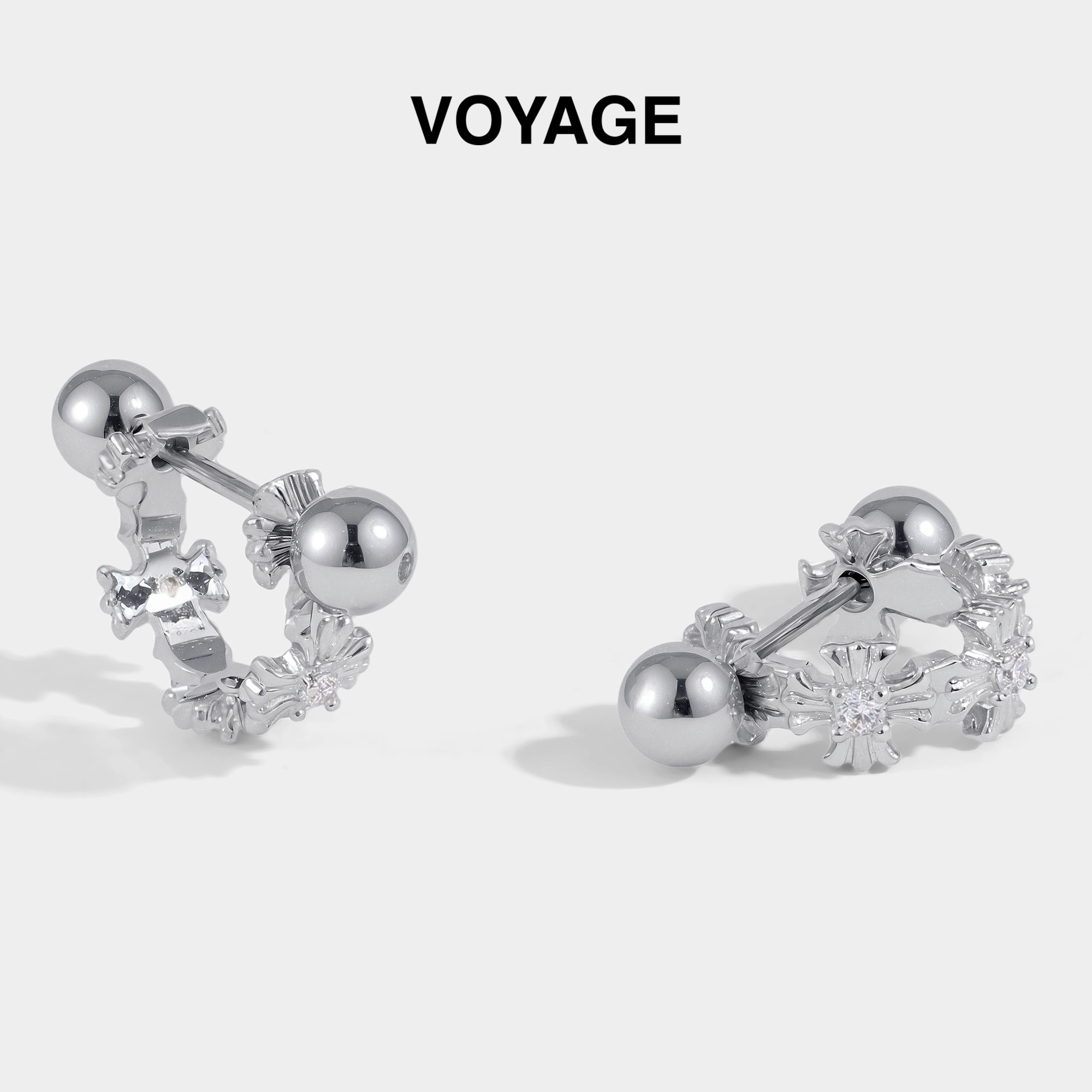 U型直针钛合金耳环女耳圈耳饰