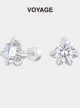 5A锆石钛合金耳钉女养耳洞睡觉免摘耳环不掉色钛钢耳骨钉男款耳饰