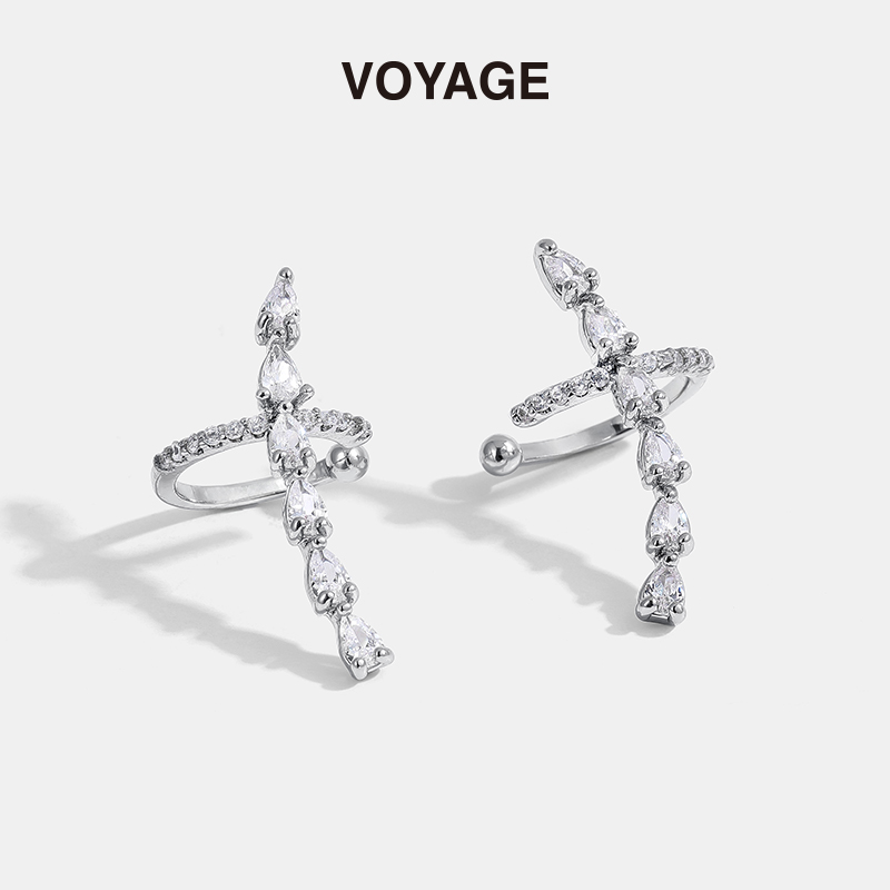 超闪锆石耳夹女小众无耳洞耳骨夹