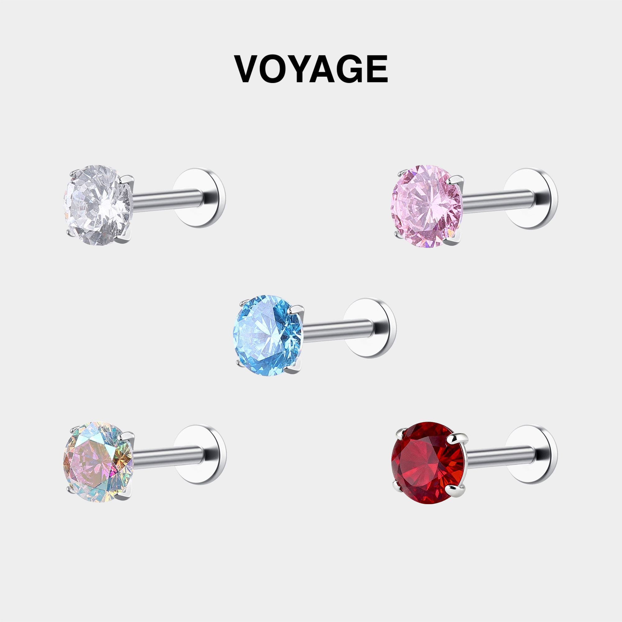 F136钛合金内螺旋耳钉锆石耳蜗钉