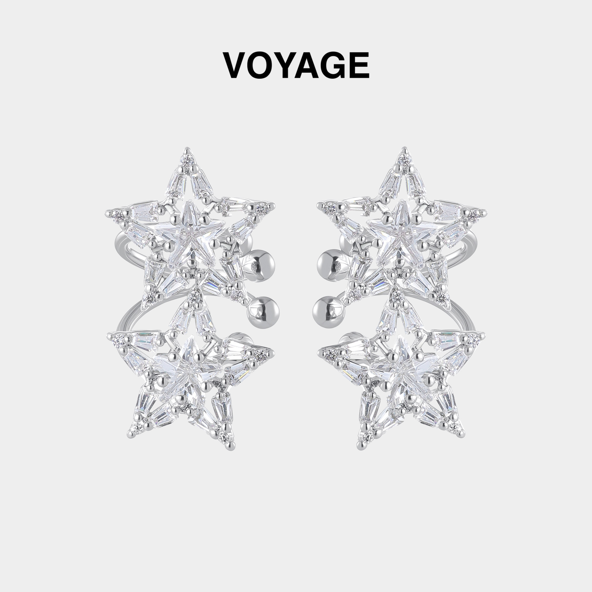 双星星无耳洞耳夹女幸运星耳骨夹