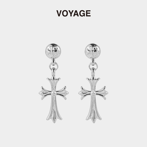 VOYAGE十字架耳环复古潮男款耳饰
