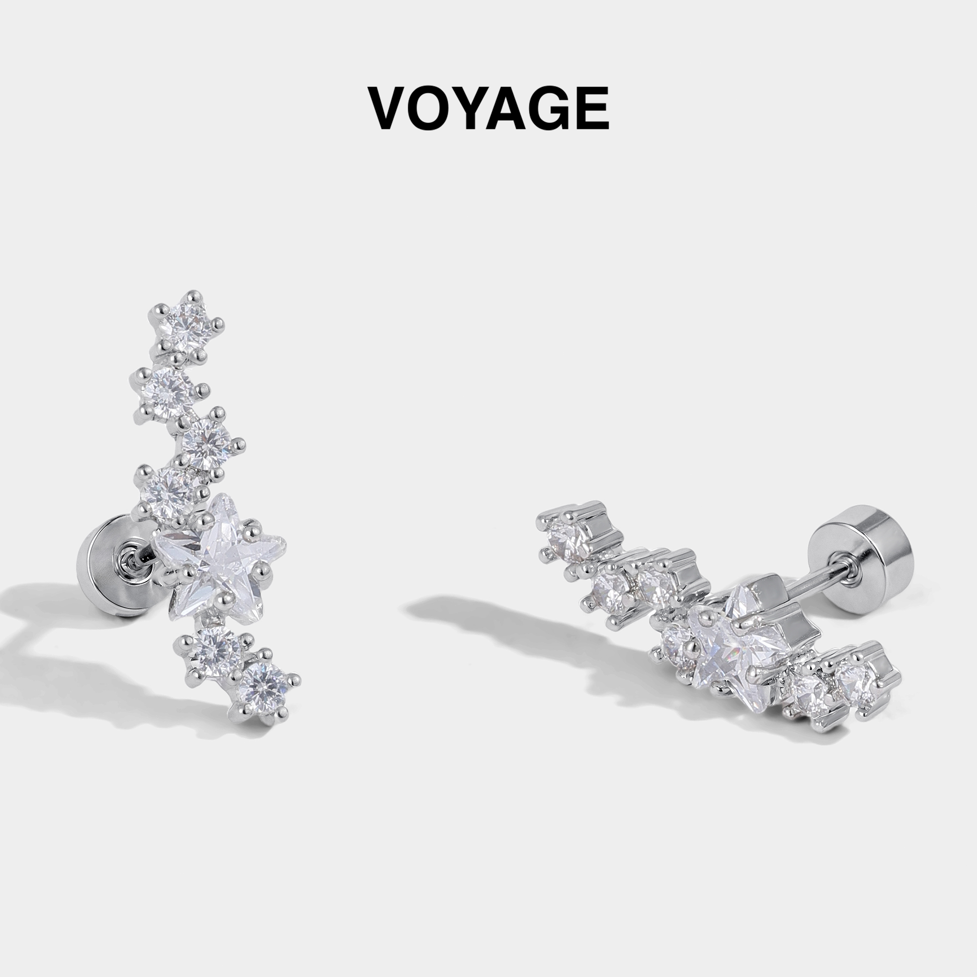 一束流星钛合金耳钉女耳蜗钉耳饰