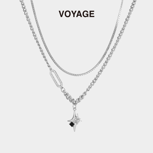 VOYAGE双层叠戴芒星镶钻项链