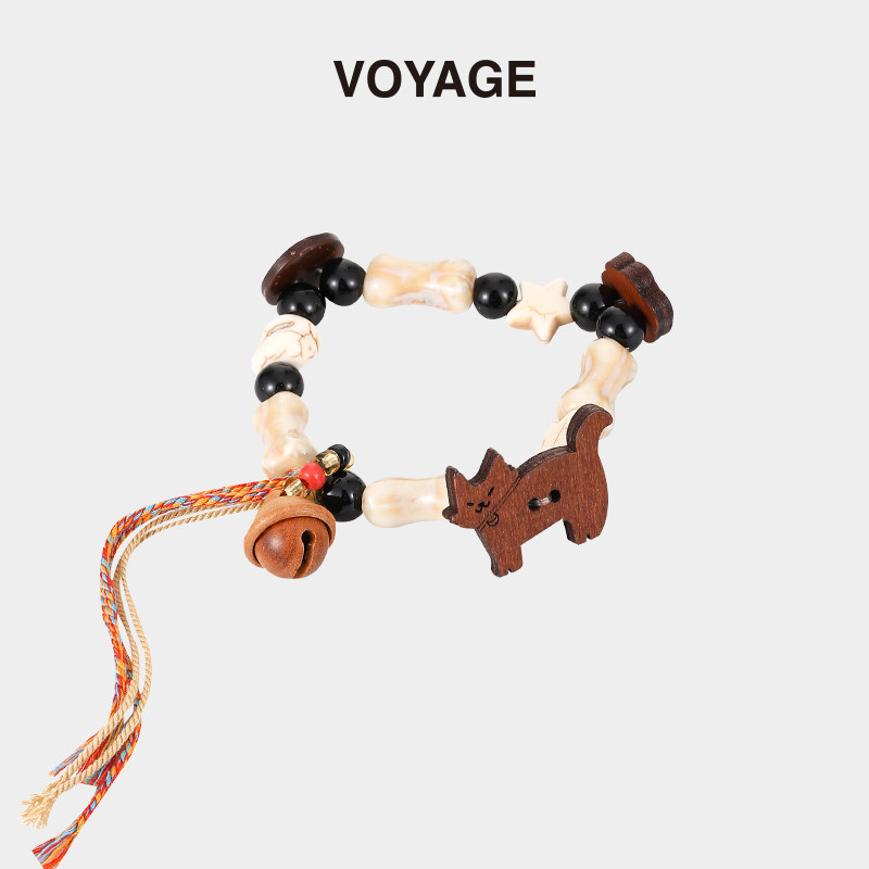 端午五彩绳小猫手链女款轻奢小众精致手绳高颜值学生党手串手饰品