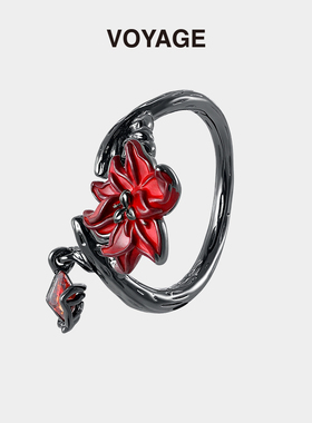 恋与深空秦彻印象戒指女曼陀罗指环高级感小众暗黑风甜酷辣妹食指