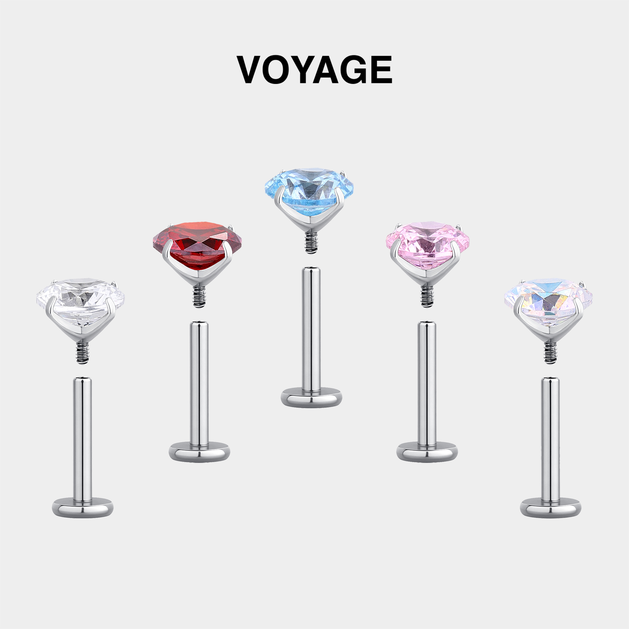 F136钛合金内螺旋耳钉耳骨钉耳饰