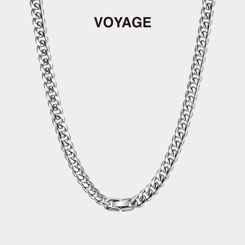 钛钢不掉色锁骨古巴链男士项链男款潮流男生潮牌百搭配饰高级感男