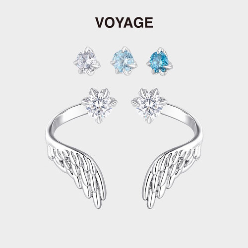 龙爪天使羽翼钛合金5A锆石耳骨钉