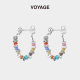 VOYAGE彩色多巴胺碎银耳环女小众设计感圈圈耳钉高级气质独特耳饰