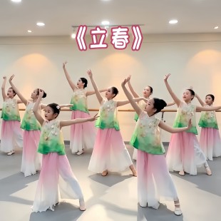 儿童古典舞演出服汉服新款女童立春舞蹈服古风艺考舞台表演服装