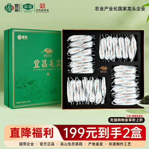 宜昌毛尖明前绿茶茶叶礼盒192g
