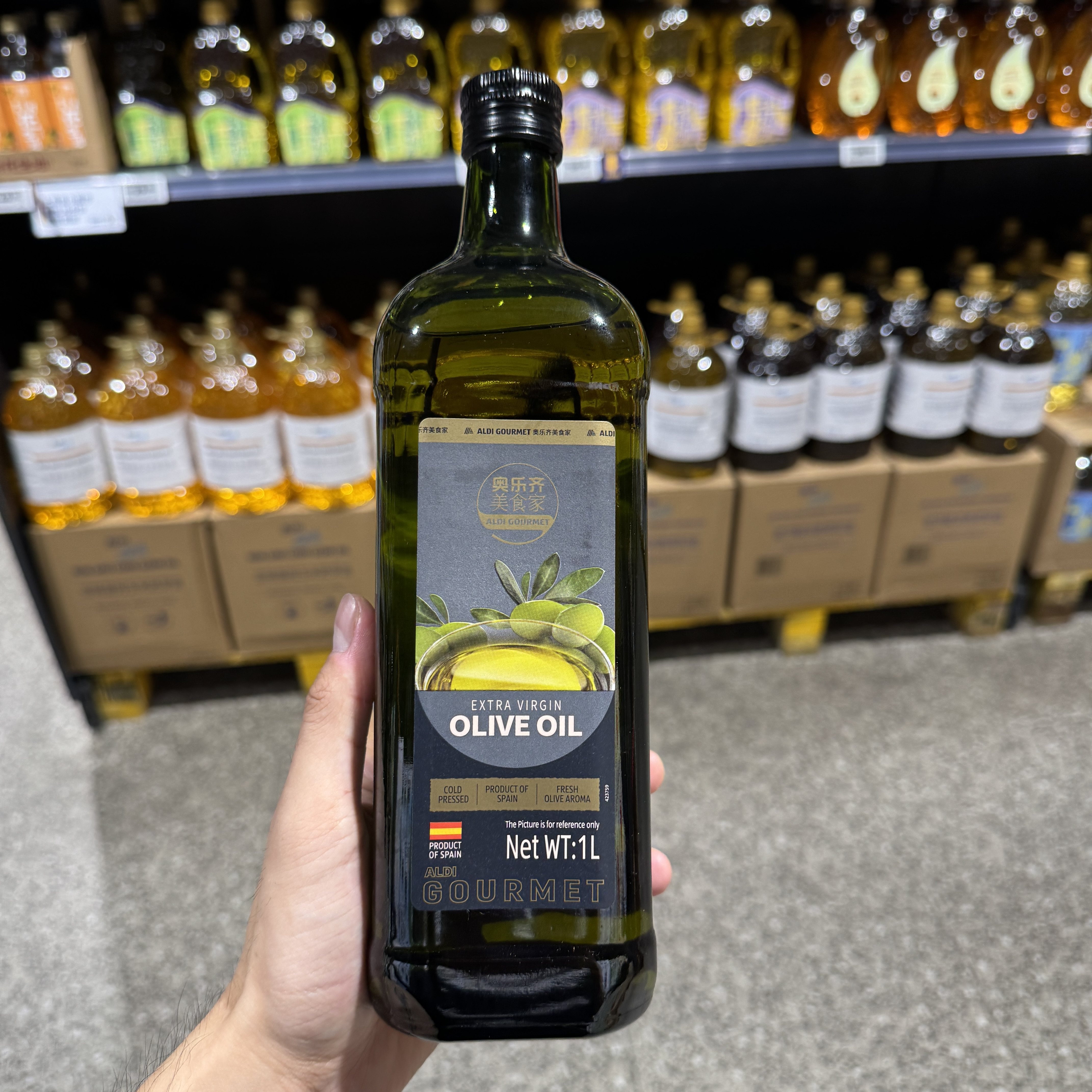 奥乐齐ALDI 美食家特级初榨橄榄油1L 西班牙原装进口 超市代购