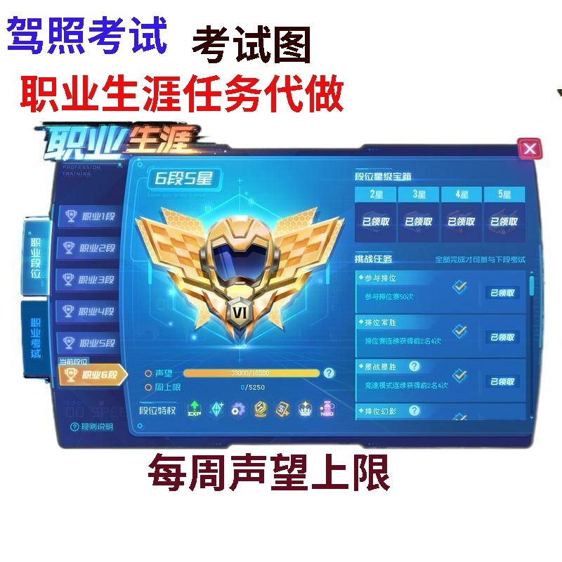 QQ飞车端游代做职业生涯/无碰游戏代练（新）