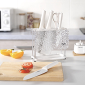 四夕郎INS奶油风厨房刀具套装 现代简约厨具菜刀家用砍骨刀切片刀