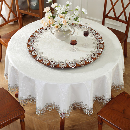 轻奢风PU皮防水防油圆桌布