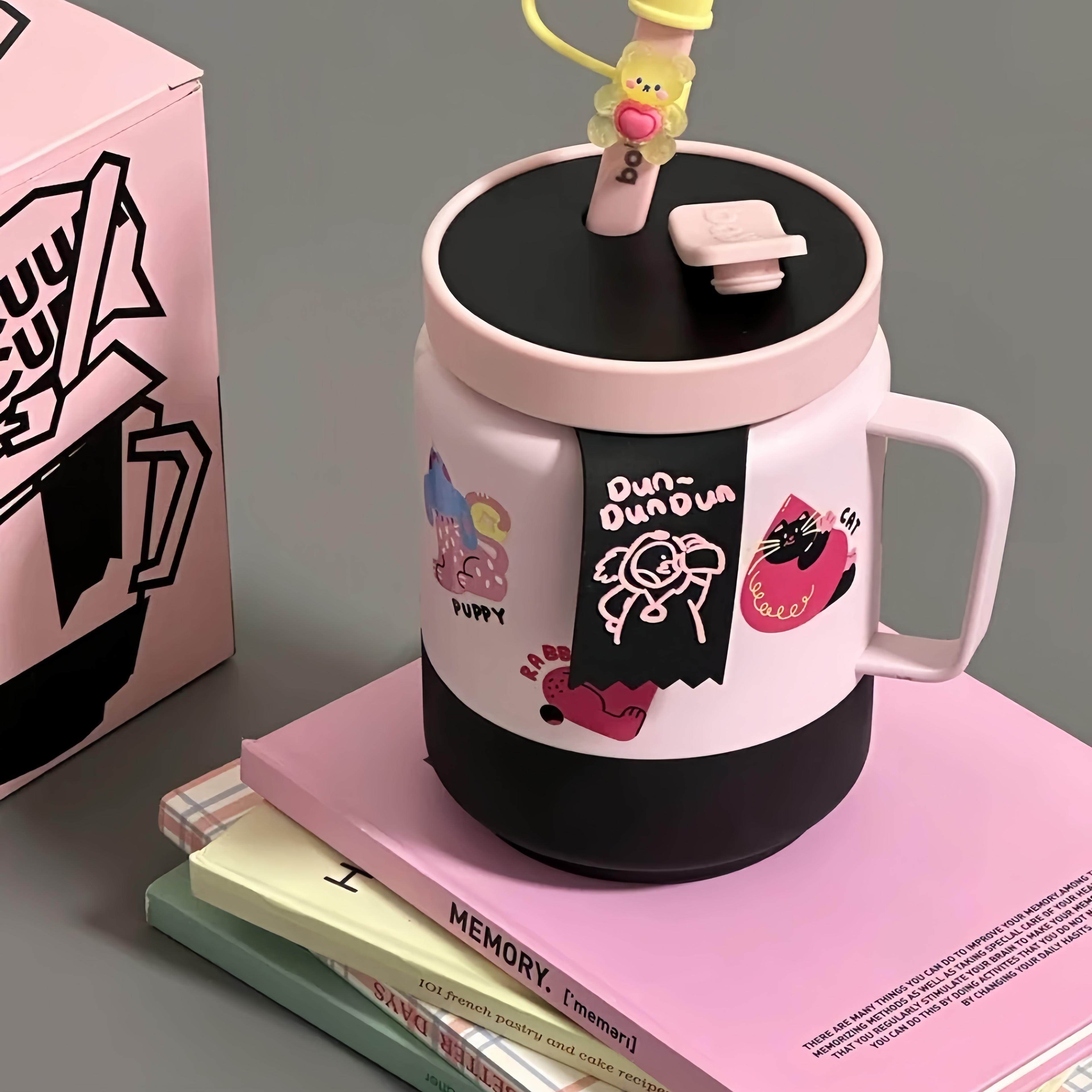 适合当礼物的杯子少女心杯保温杯女生高颜值大容量泡茶礼物杯吸管