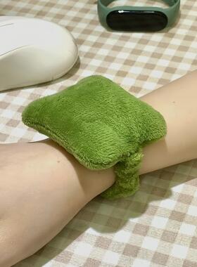 鼠标护腕垫护手腕的小枕头手枕办公桌鼠标腕垫可爱办公室暗绿色垫