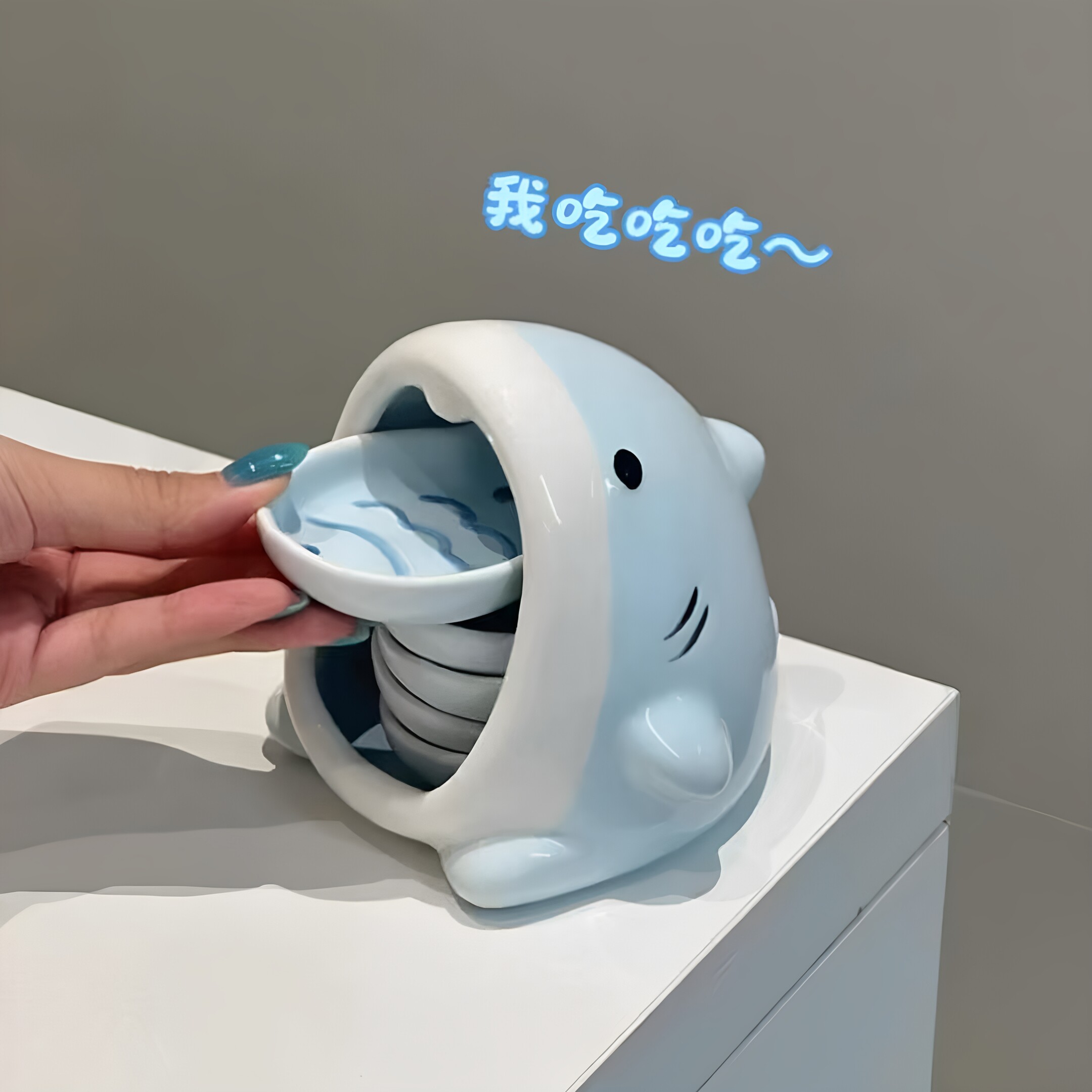 小菜碟子可爱鲨鱼味碟家用蘸料