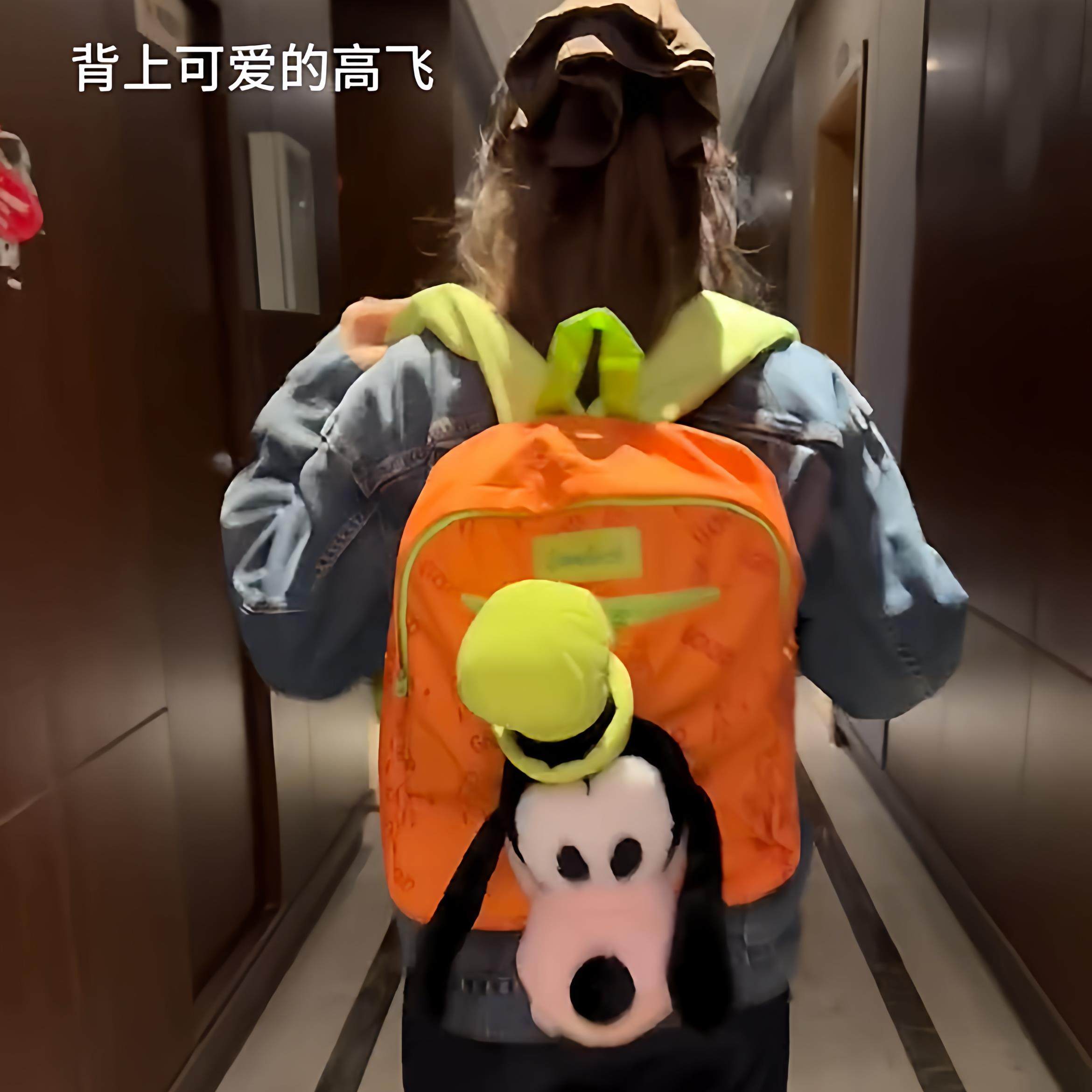 迪士尼周边高飞双肩包卡通可爱学生大容量书包毛绒玩偶背包通勤