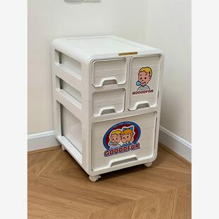 奶呼呼原田治可移动收纳小推车家用落地零食置物宿舍桌下多层床头