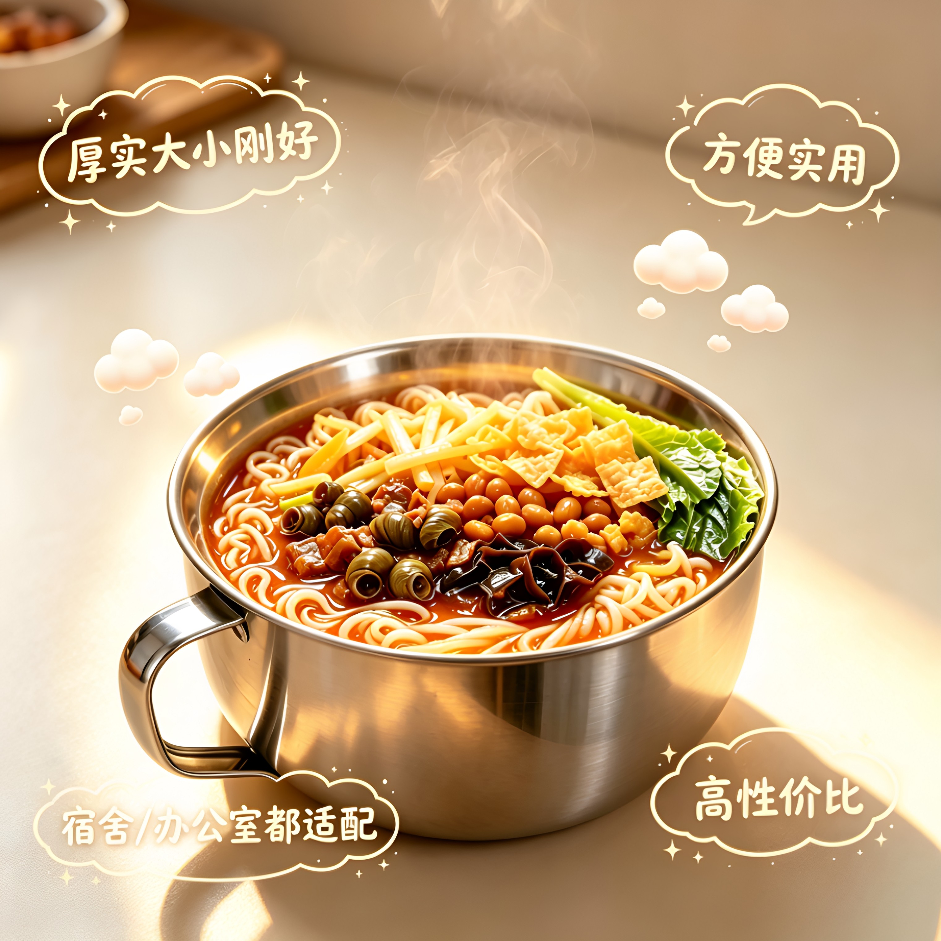 把手饭碗不锈钢碗宿舍用学生螺狮图片
