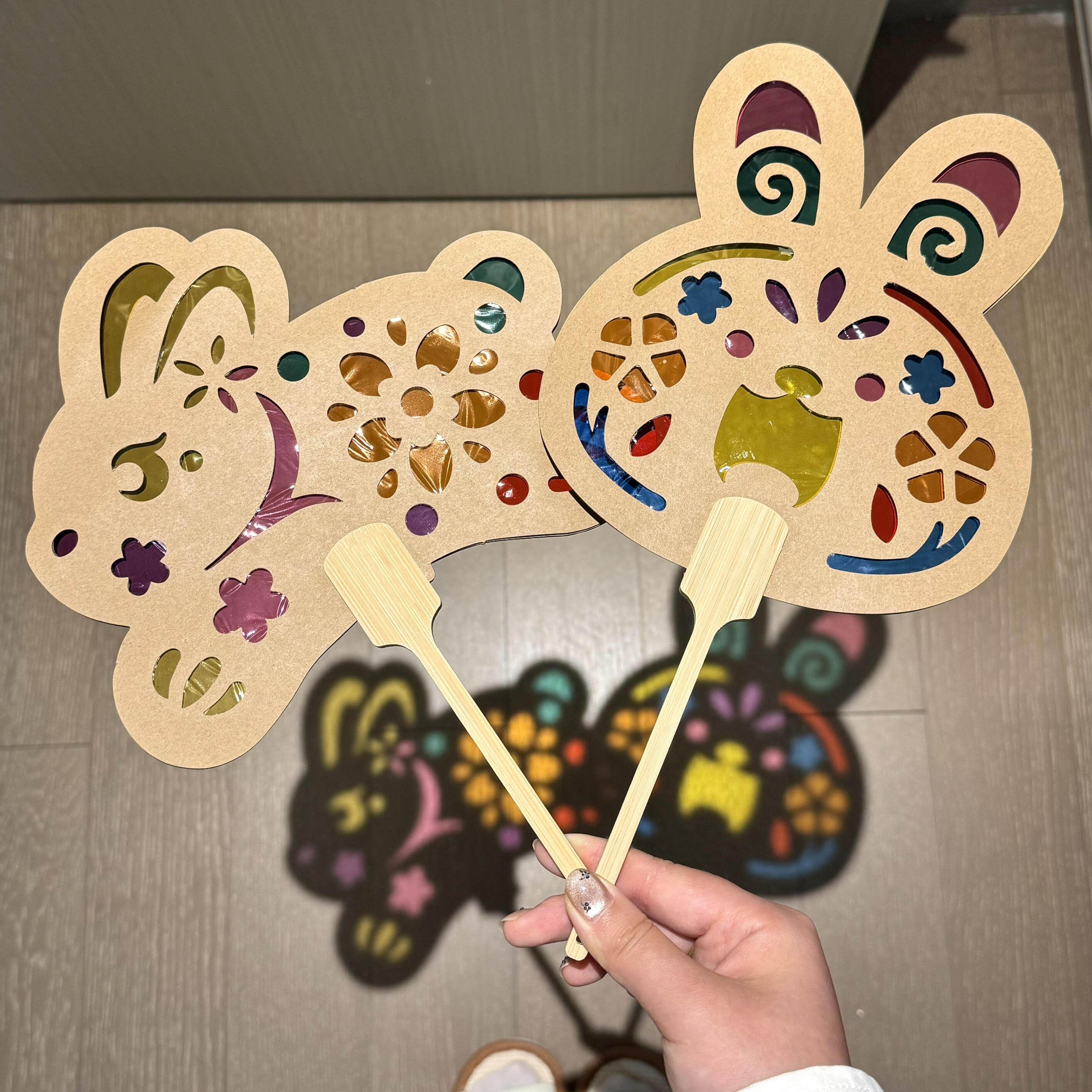 美术作业光影扇子中秋手工diy材