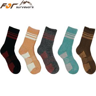 for牌杠条户外保暖美利努羊毛袜加厚加绒中筒袜男女中性毛圈透气