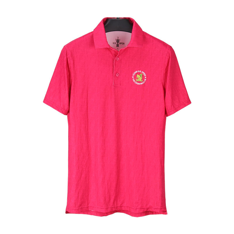 thumbnail for Foreign trade original single men's fattening enlarged short-sleeved polo shirt American net color summer high elastic quick-drying casual t-shirt