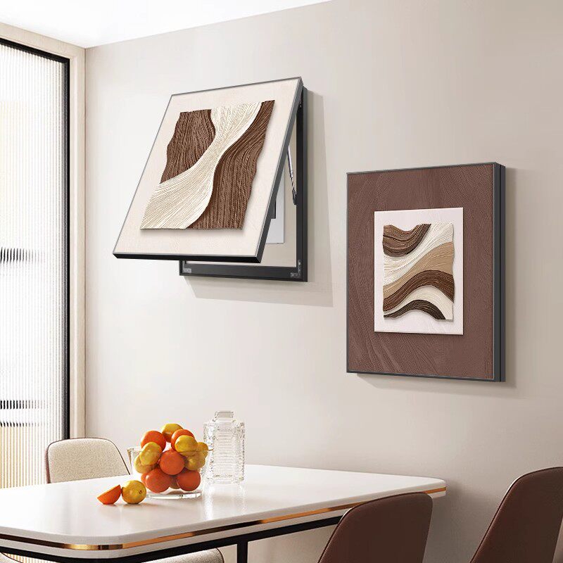 简约现代电表箱装饰画高级感遮挡配电箱竖版壁画电源开关抽象挂画