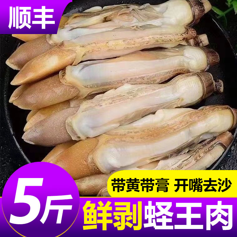 熟冻去壳速冻蛏王肉大个冷冻蛏子肉海鲜水产鲜活圣王肉竹蛏肉贝类图片