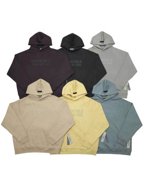 现货FOG SS23 Essentials硅胶字母连帽卫衣美潮宽松休闲帽衫男女