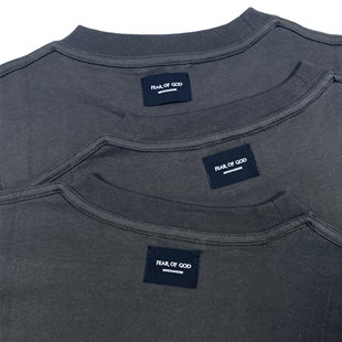 现货FOG主线系列反穿水洗圆领短袖宽松高街纯色打底衫短T男女