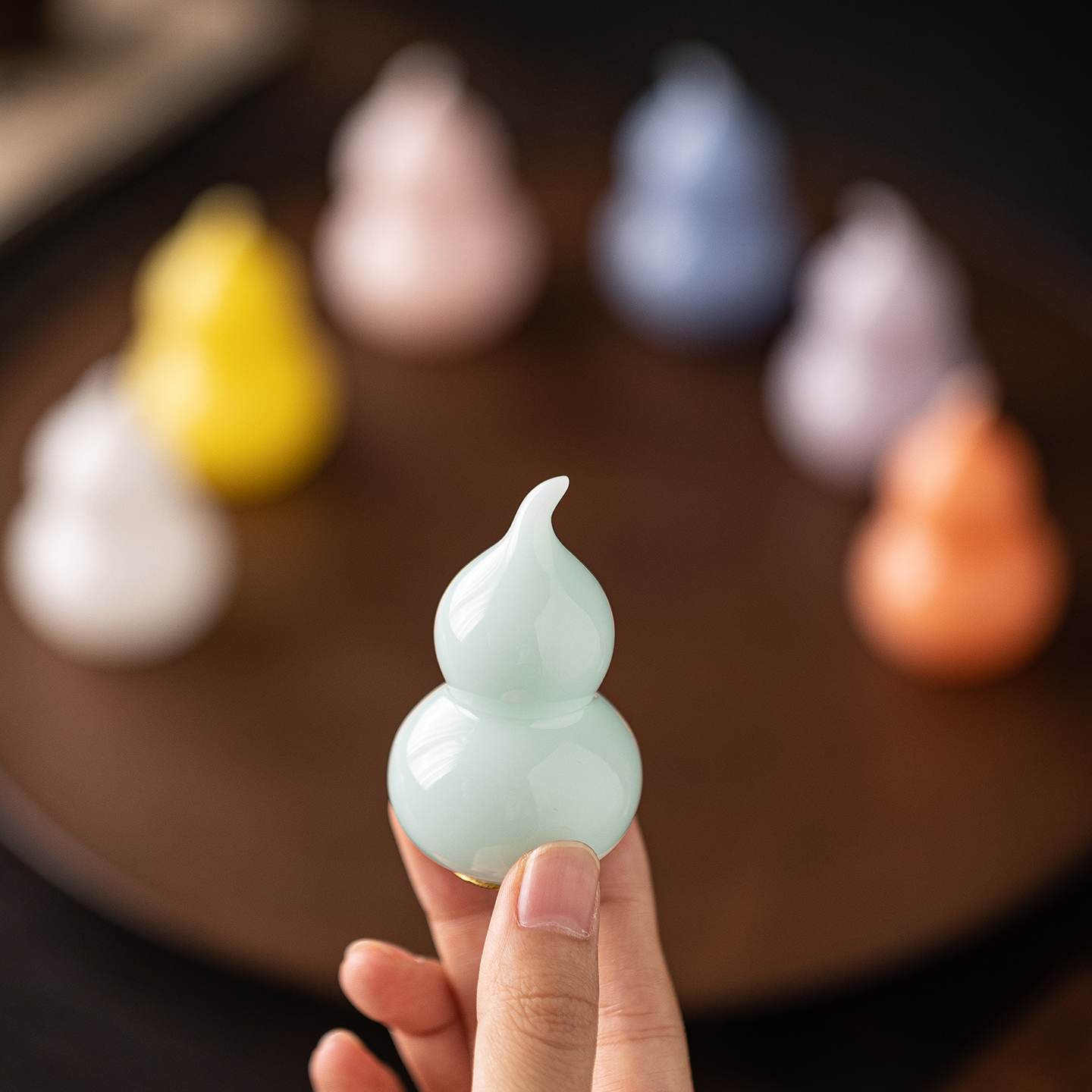 创意陶瓷小葫芦迷你手捻手把件